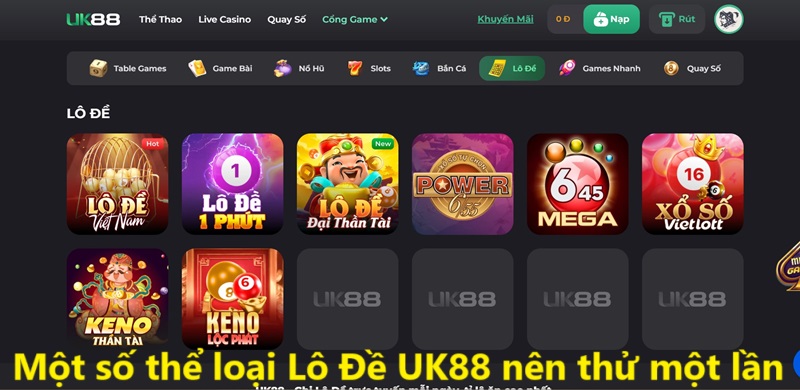 Lô Đề UK88 2 Một số thể loại Lô Đề UK88 nên thử một lần